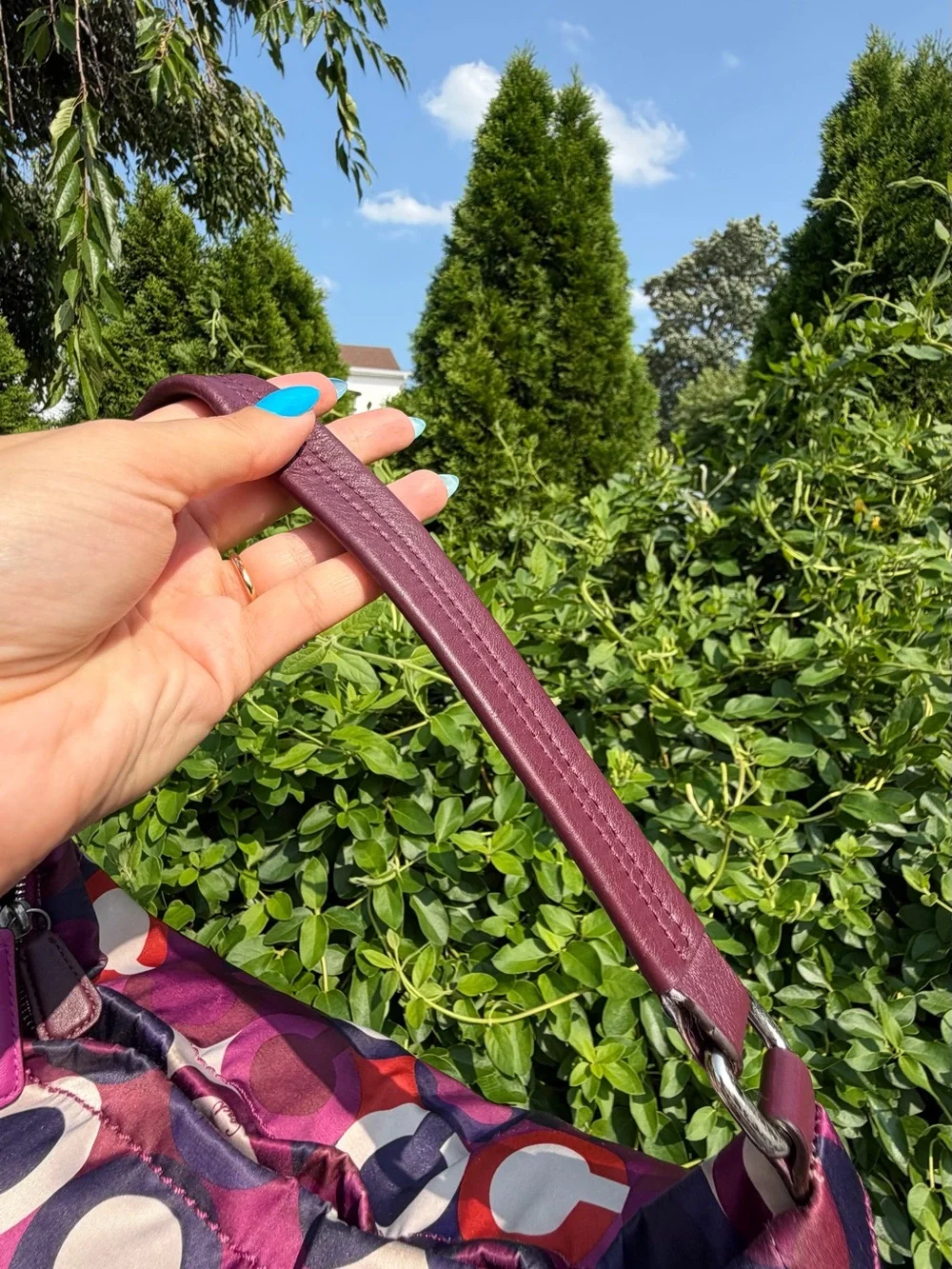 Coach Madison Maggie Op Art Purple Pink Sateen Hobo Shoulder Bag Y2K Purse
